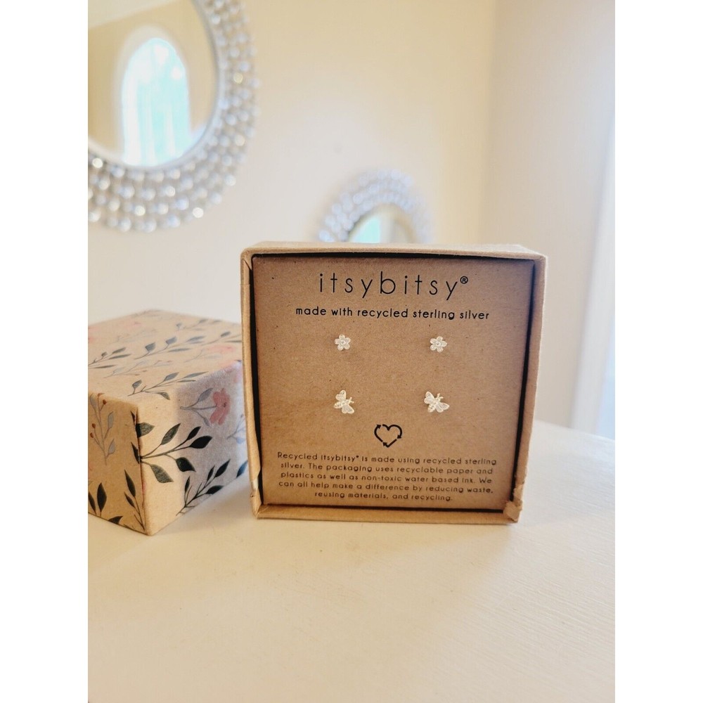 Dainty Recycled Sterling Silver Stud Earrings